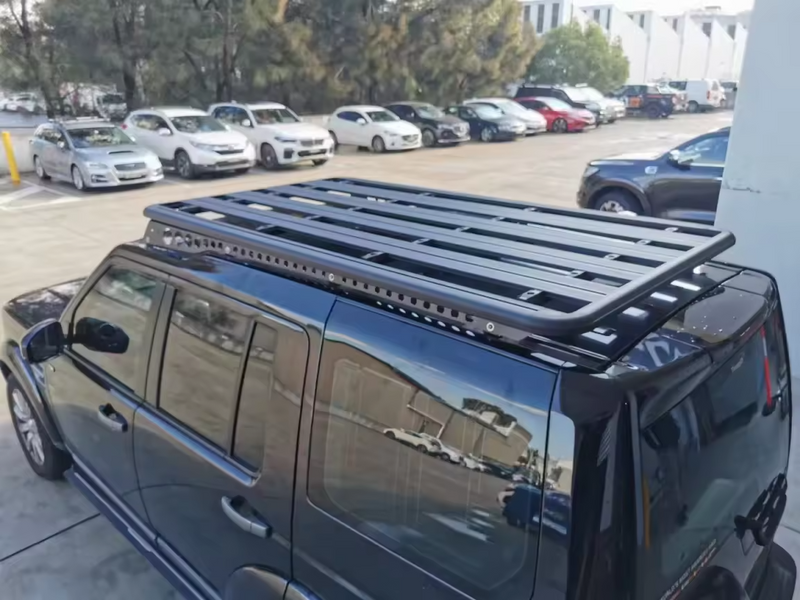 Ridgevale Discovery Platform Roof Rack — full-length aluminium platform on a Land Rover Discovery